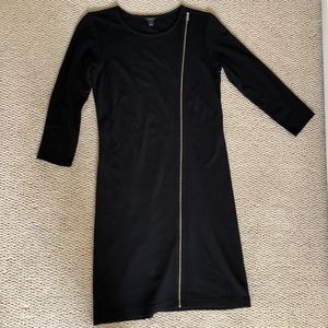 Ann Taylor Black Dress with Front Zipper Detail
